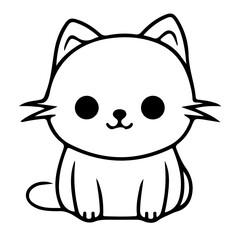 Cat, International Cat Day, Cat Day, outline,vector, illustration