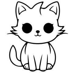 Cat, International Cat Day, Cat Day, outline,vector, illustration