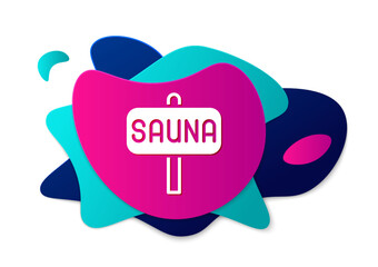 Color Sauna icon isolated on white background. Abstract banner with liquid shapes. Vector