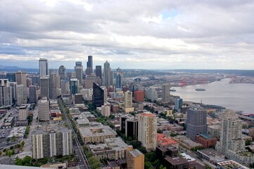 Fototapeta na wymiar Aerial view of city of Seattle - Seattle, WA - USA