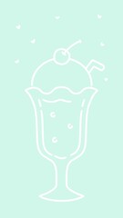 16:9 クリームソーダなシンプル壁紙⭐︎