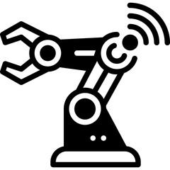 robot arm solid line icon