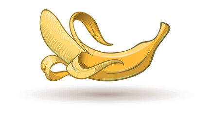 Banana icon. Vector on white background.