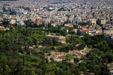 Fototapeta na wymiar Athens is a major coastal urban area in the Mediterranean and it is both the capital and the largest city of Greece.