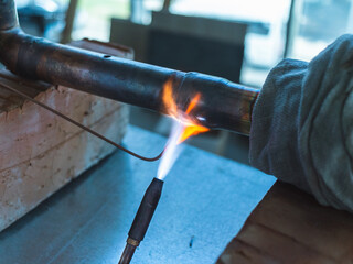 brazing copper pipes