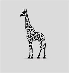 Giraffe icon vector silhouette, giraffe animal logo illustration design