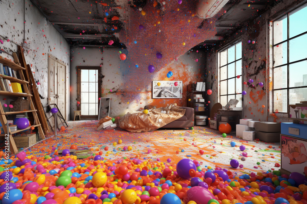 Leinwandbilder a conceptual art installation that incorporates elements of chance or randomness, inviting viewers t