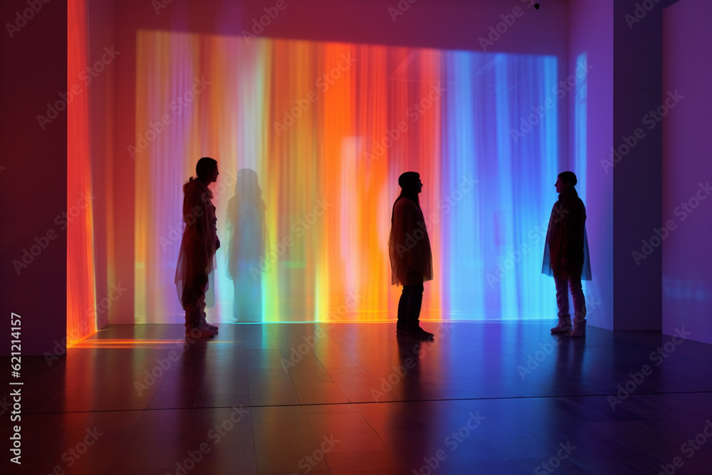 Fototapete a performance art installation that uses light, shadow, and projections to create an ethereal and dr