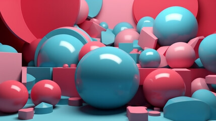 3D background with colored balls theme