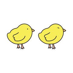 Kids drawing Cartoon Vector illustration chicks baby icon Isolated on White Background
