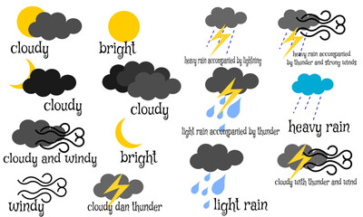 Obraz premium weather icons set. a set of weather icons