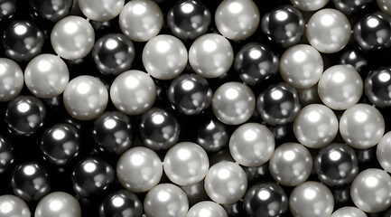 Black and silver 3d spheres cluster molecular. Abstract jewelry balls background