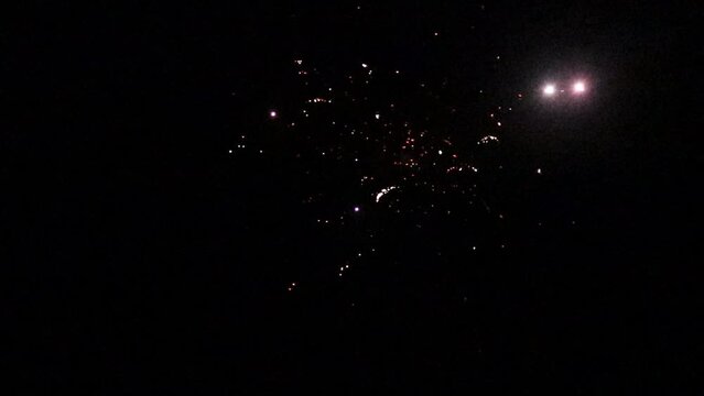 Firecrackers in sky on black background 4k footage, crackers explosion footage, diwali animation, diwali wishes, deepawali