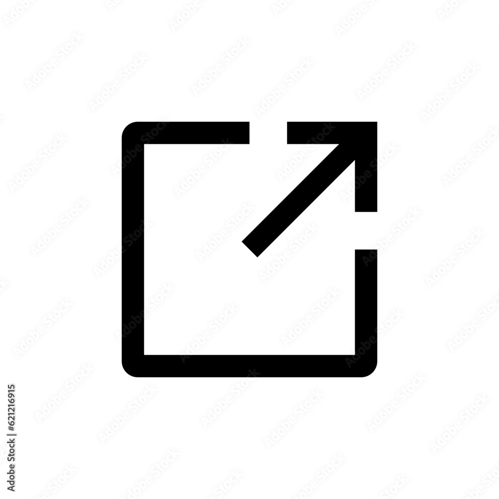 Poster share icon - page open new window icon, External Link Icon symbol, open another tab icon button. web vector icon