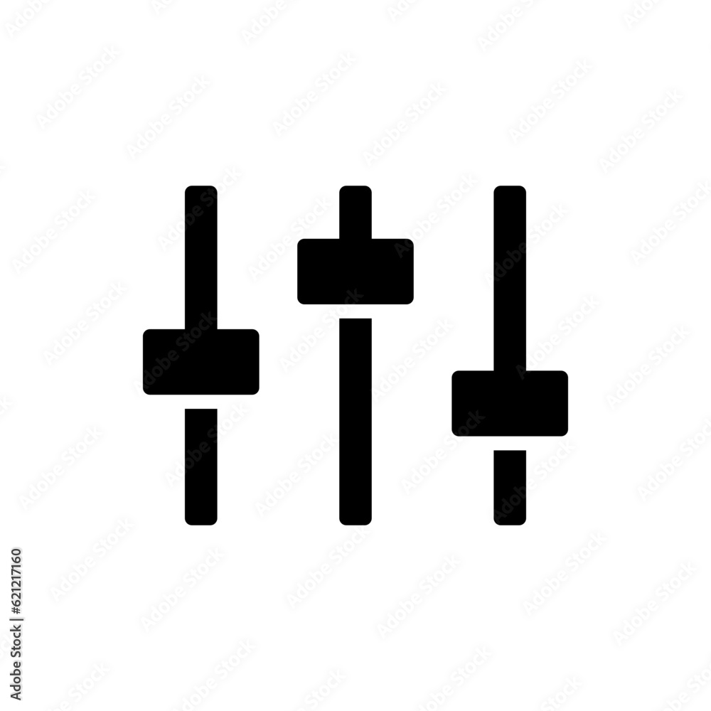 Poster sound volume level icon, control panel slide icon, sound controller icon, Adjustment settings slider icon	
. web vector icon