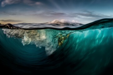 Caribbean sea view. Generate Ai