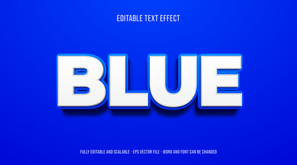 Blue 3d editable text effect