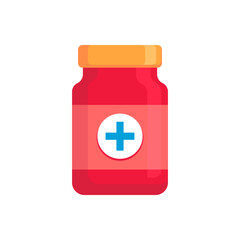 Medicine bottle vector illustration in flat style design
