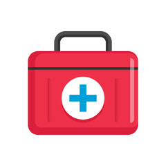 First aid kit box vector illustration in flat style design
