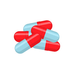 Medicine Capsules vector illustration in flat style design