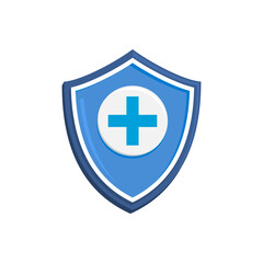 medical health protection shield with cross vector