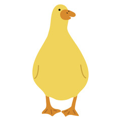 Duck Yellow Single 22 cute on a white background, vector illustration