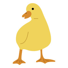 Duck Yellow Single 15 cute on a white background, vector illustration