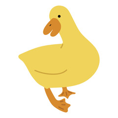 Duck Yellow Single 11 cute on a white background, vector illustration