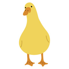 Duck Yellow Single 7 cute on a white background, vector illustration