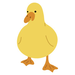 Duck Yellow Single 10 cute on a white background, vector illustration