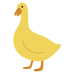Duck Yellow Single 16 cute on a white background, vector illustration