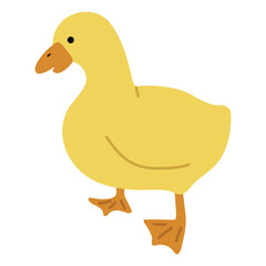 Duck Yellow Single 8 cute on a white background, vector illustration