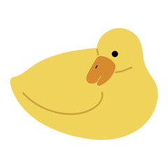 Duck Yellow Single 14 cute on a white background, vector illustration