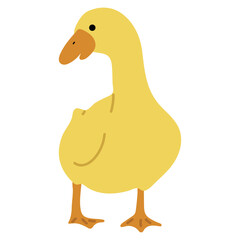 Duck Yellow Single 6 cute on a white background, vector illustration