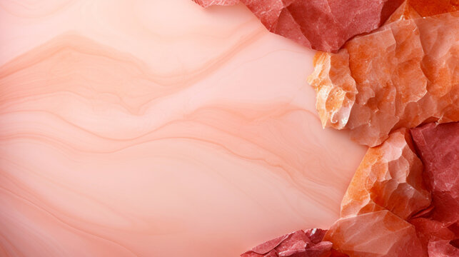 Pink opal banner, background, wallpaper, border, frame. Copy space. Generative AI