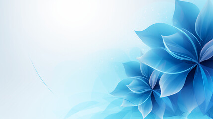 Fototapeta na wymiar Abstract blue flower background. Modern minimalist design. Copy space. Generative AI