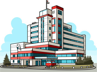 Hospital Building illustration. 