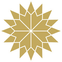 Weihnachtsstern abstrakt Vektor in Gold. Isolierter Hintergrund.
Symbol für Jesus Geburt.
Für Hintergründe, Kalender, Einladungen, Grußkarten etc.