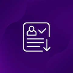 export profile or personal data line vector icon