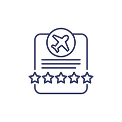 airline rating icon, line vector