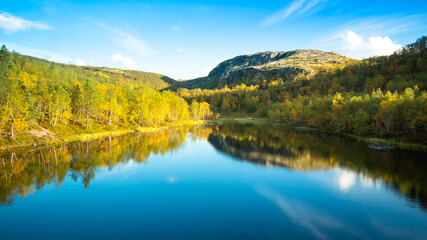 Autumn landscape of northern nature.