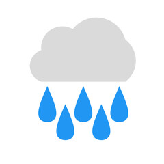 Fototapeta na wymiar cloud rain weather icon, cloud with rain drop simple design 
