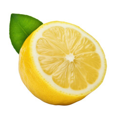 lemon isolated on transparent background cutout