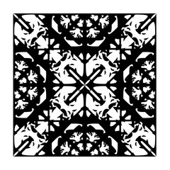 Javanese batik seamless pattern in new unique creative style, with black and white colorway. Indonesian traditional batik motifs from fresh modern imagination. - obrazy, fototapety, plakaty