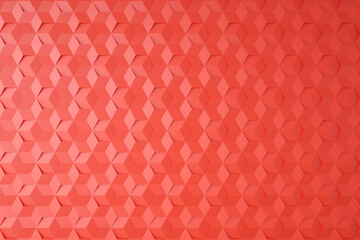 Red seamless hexagon background, Abstract geometric seamless pattern design, 3d rendering
