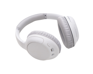 Wireless headphones.  Transparent background, png.