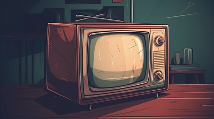 Vintage television cartoon vector illustration. World Television Day. illustration