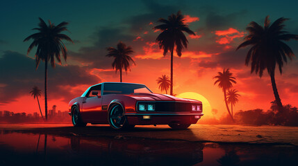 Retro 80s background Wallpaper