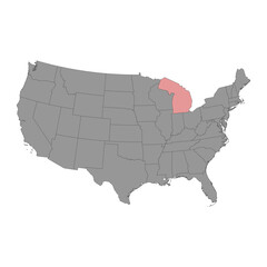 Fototapeta na wymiar Michigan state map. Vector illustration.