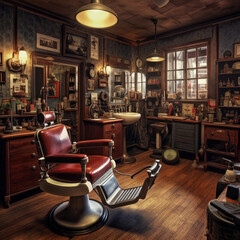 Interior of a Barbershop